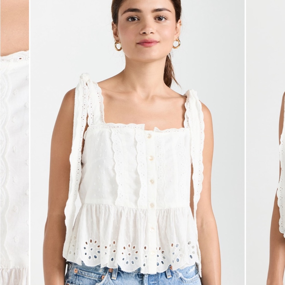 Farm Rio Off-White Laces Blouse - XS - Picture 7 of 8